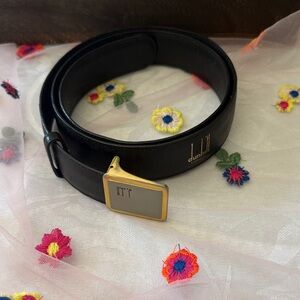 Dunhill Black Belt with Gold Accents